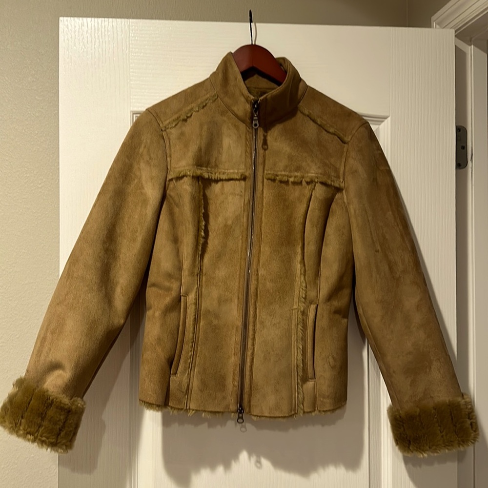 Suede winter coat, very warm